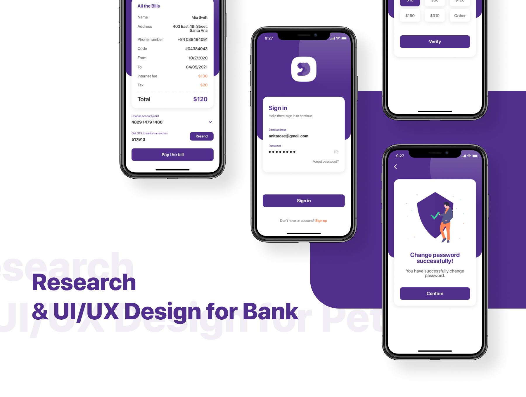 极简金融银行软件APP界面界面设计UI套件 Miwal - Banking App UI Kit_img_2