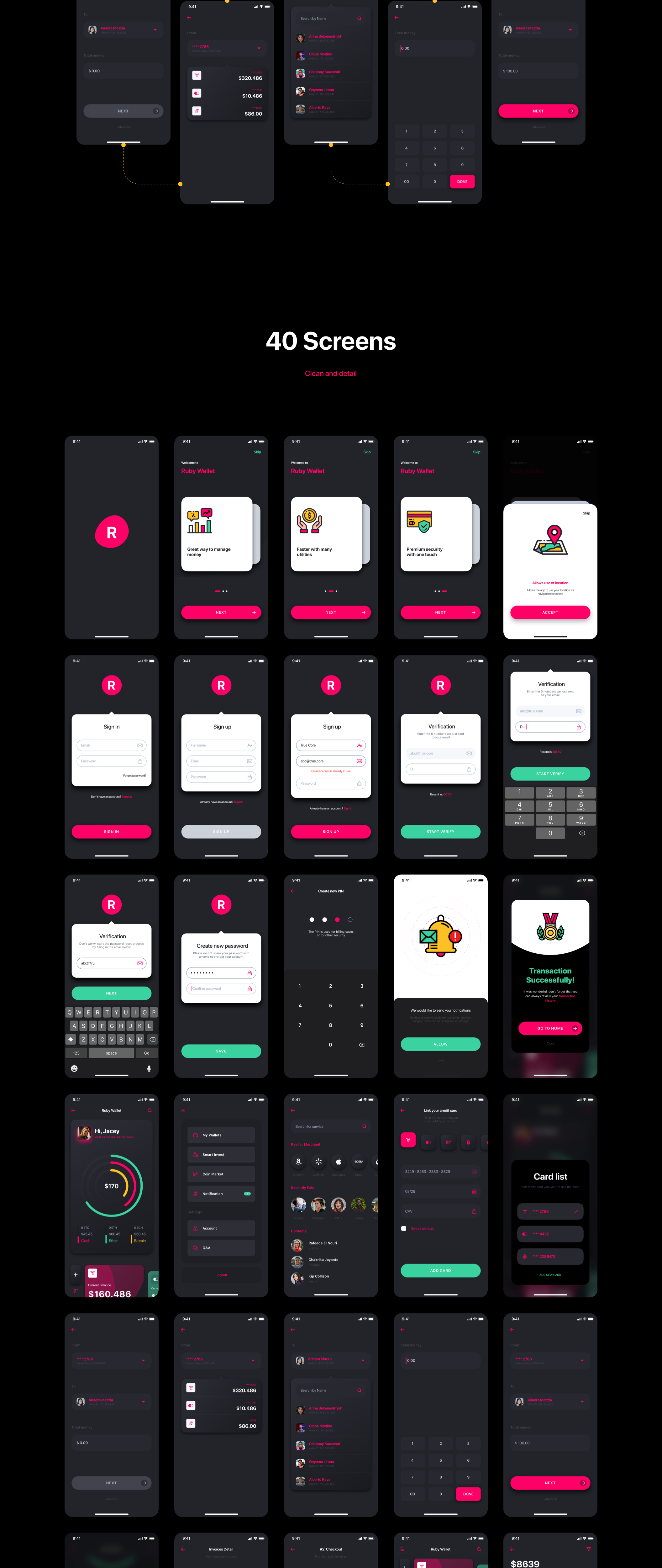 金融加密货币电子钱包软件APP界面设计UI套件 Ruby - Banking App UI Kit_img_2