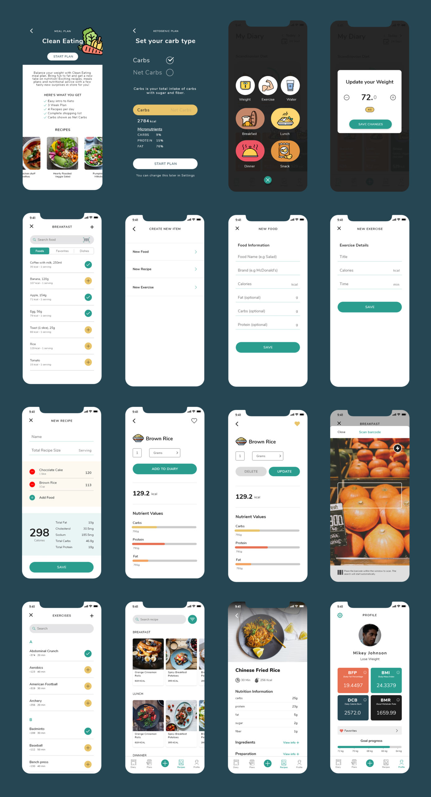 营养美食应用程序iOS APP界面设计UI套件 Nuro UI Kit_img_2