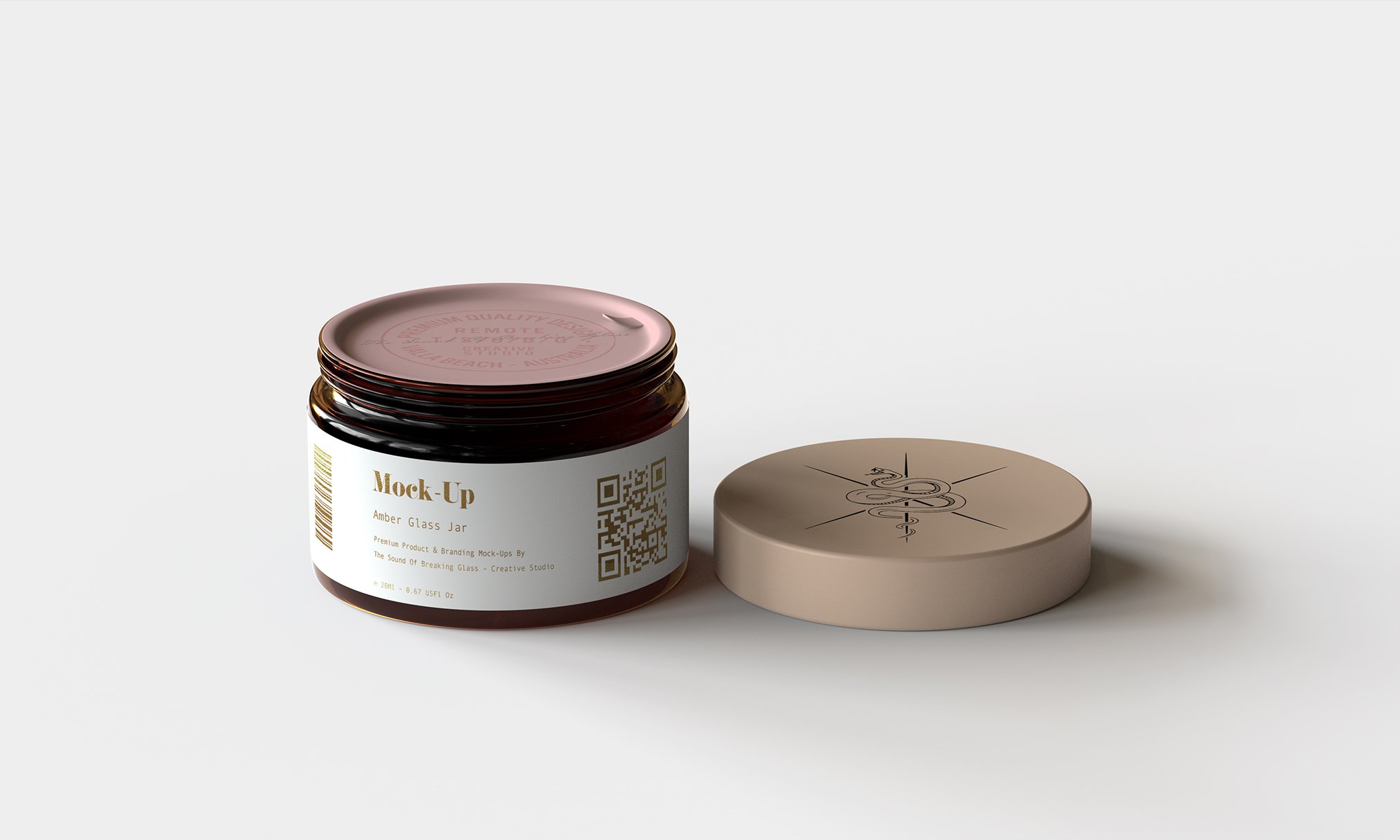 琥珀医用化妆品包装罐标签设计展示贴图样机模板 Cosmetic Medical Pot Mockup Vol.2_img_2