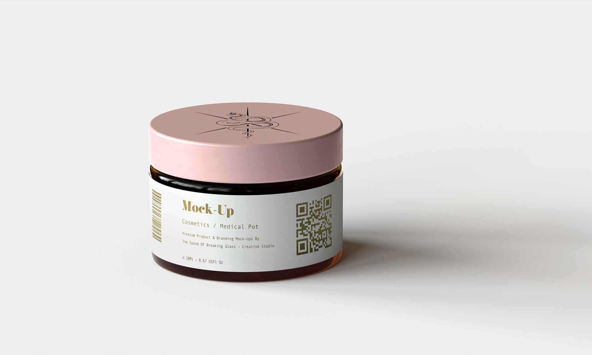 琥珀医用化妆品包装罐标签设计展示贴图样机模板 Cosmetic Medical Pot Mockup Vol.2_img_2