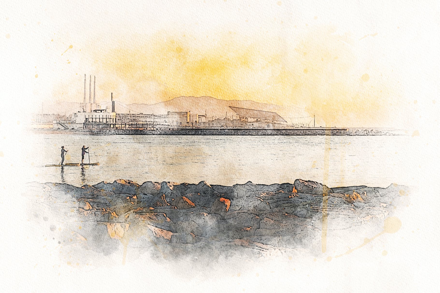 复古手绘水彩画照片处理效果PS样式模板素材 Watercolor Painting Photo Effect_img_2