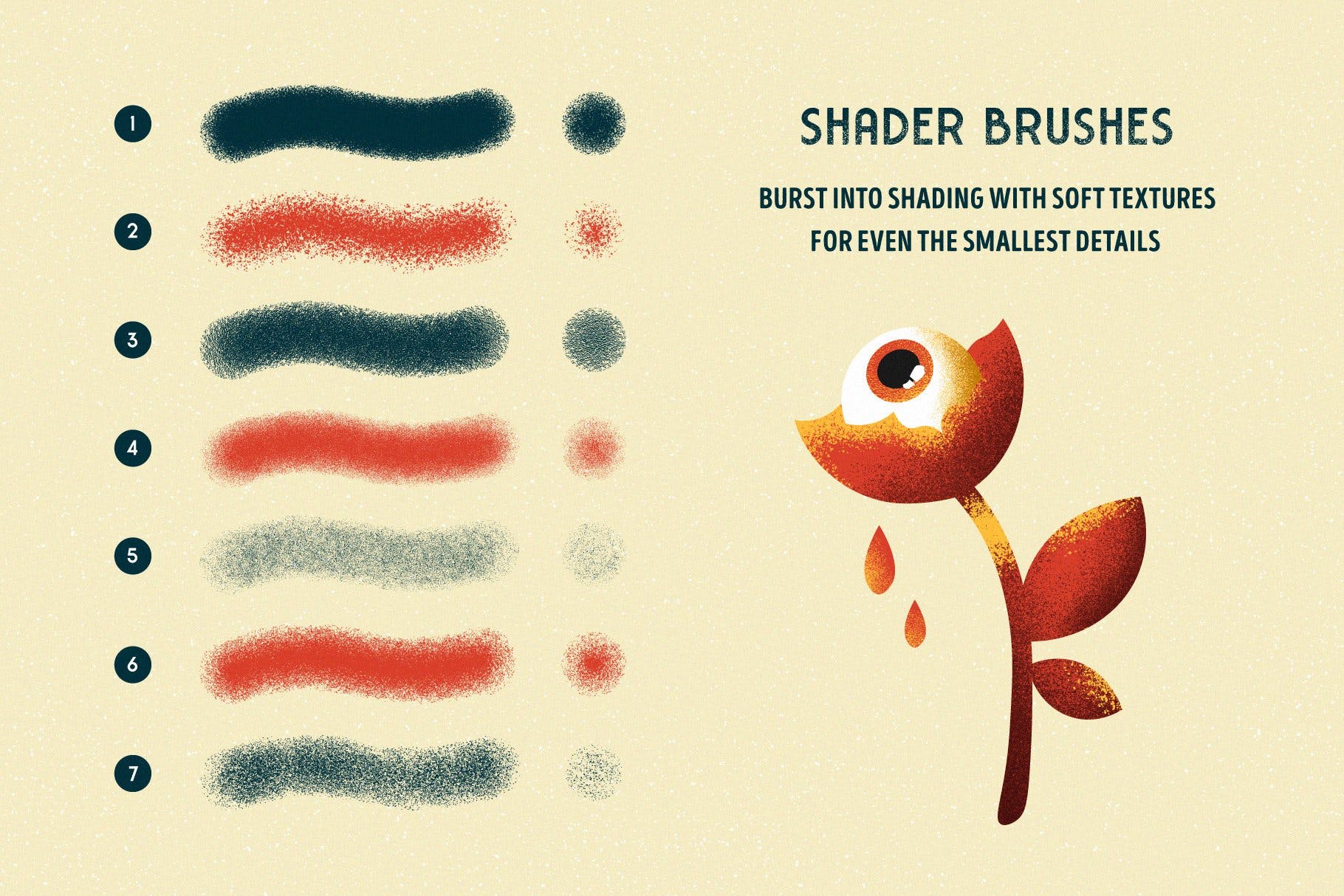 28款粗糙燥点颗粒点状着色器画笔AI矢量笔刷素材 Shader Brushes For Illustrator_img_2