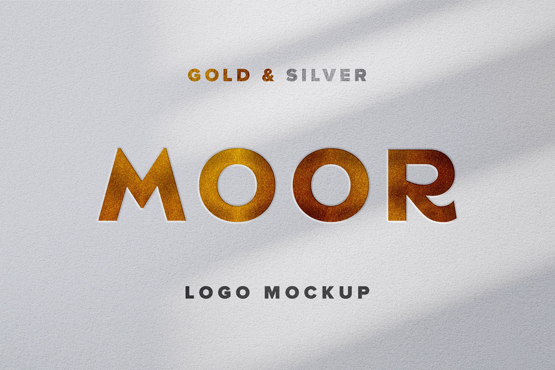 黄金白银浮雕效果徽标Logo设计展示贴图样机 Gold & Silver Logo Mockup_img_2