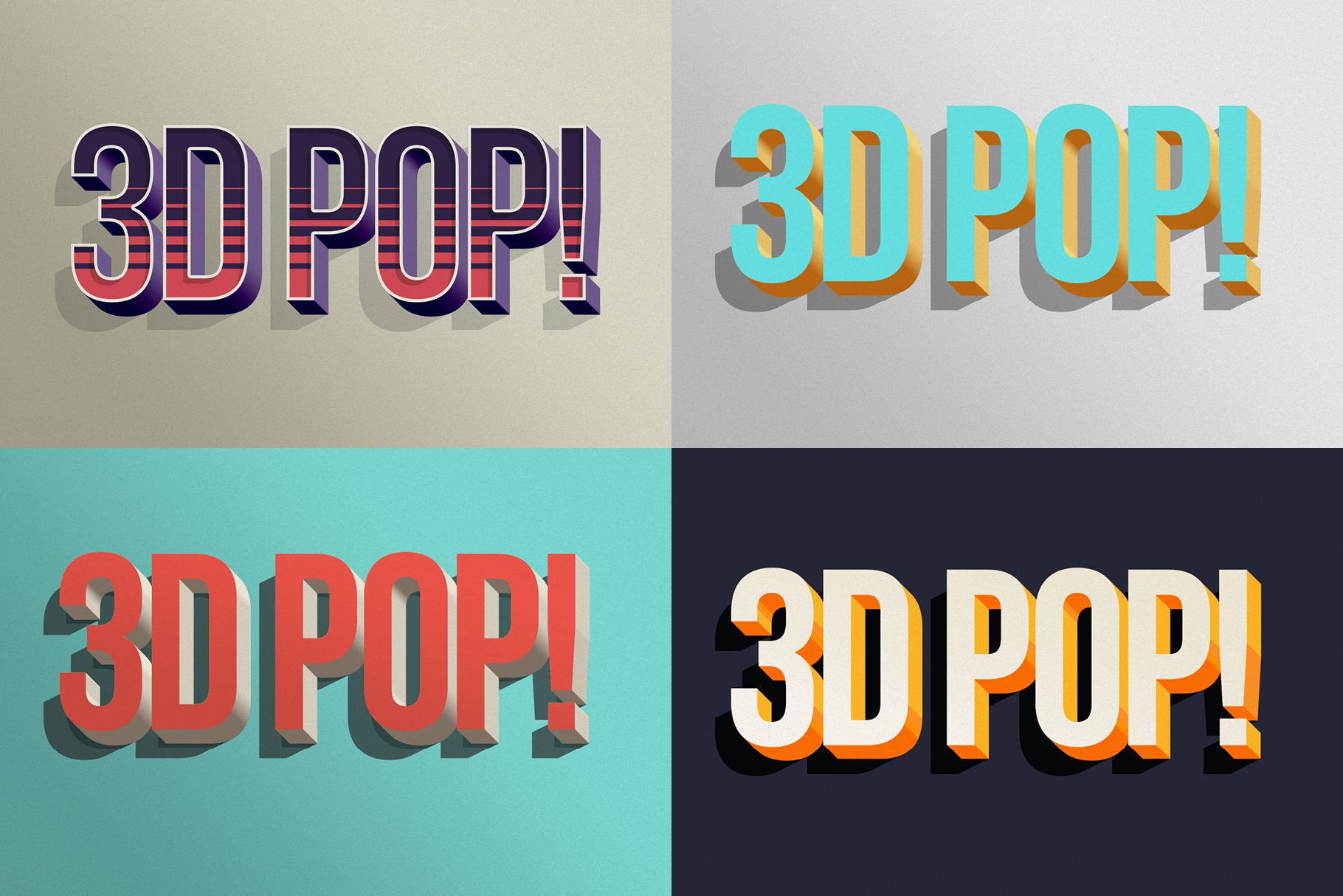 10款3D立体标题徽标Logo设计PS样式模板素材 3D POP! Photoshop Effects_img_2