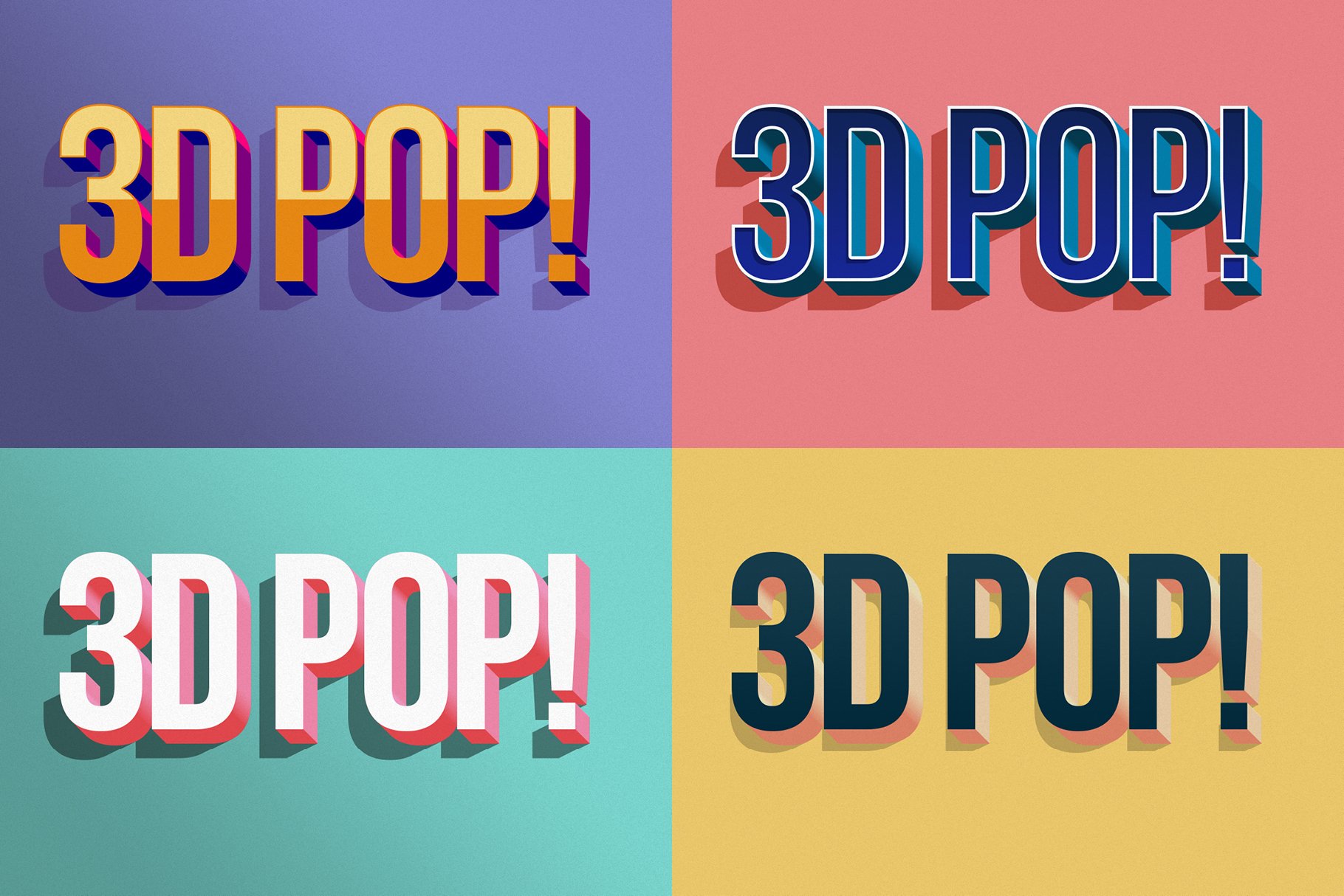 10款3D立体标题徽标Logo设计PS样式模板素材 3D POP! Photoshop Effects_img_2