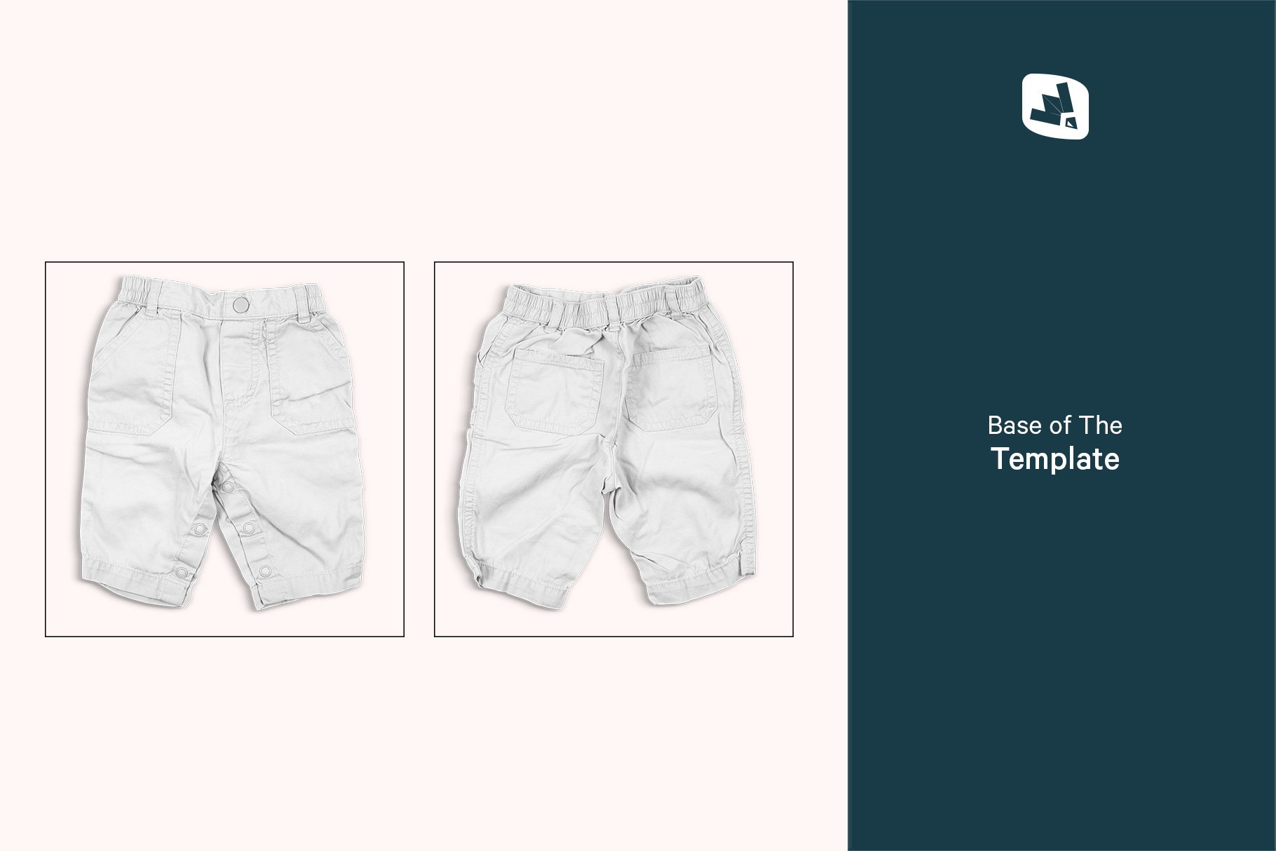 时尚婴儿工装短裤图案印花设计贴图样机 Trendy Infant Cargo Pants Mockup_img_2