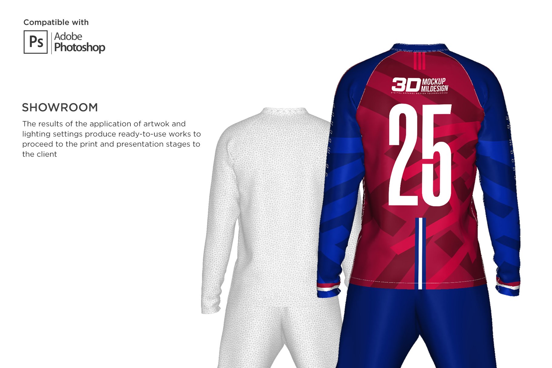 3D男士足球套件长袖球服印花图案设计动态展示样机模板 3D Mens Soccer Kit Long Sleeve_img_2