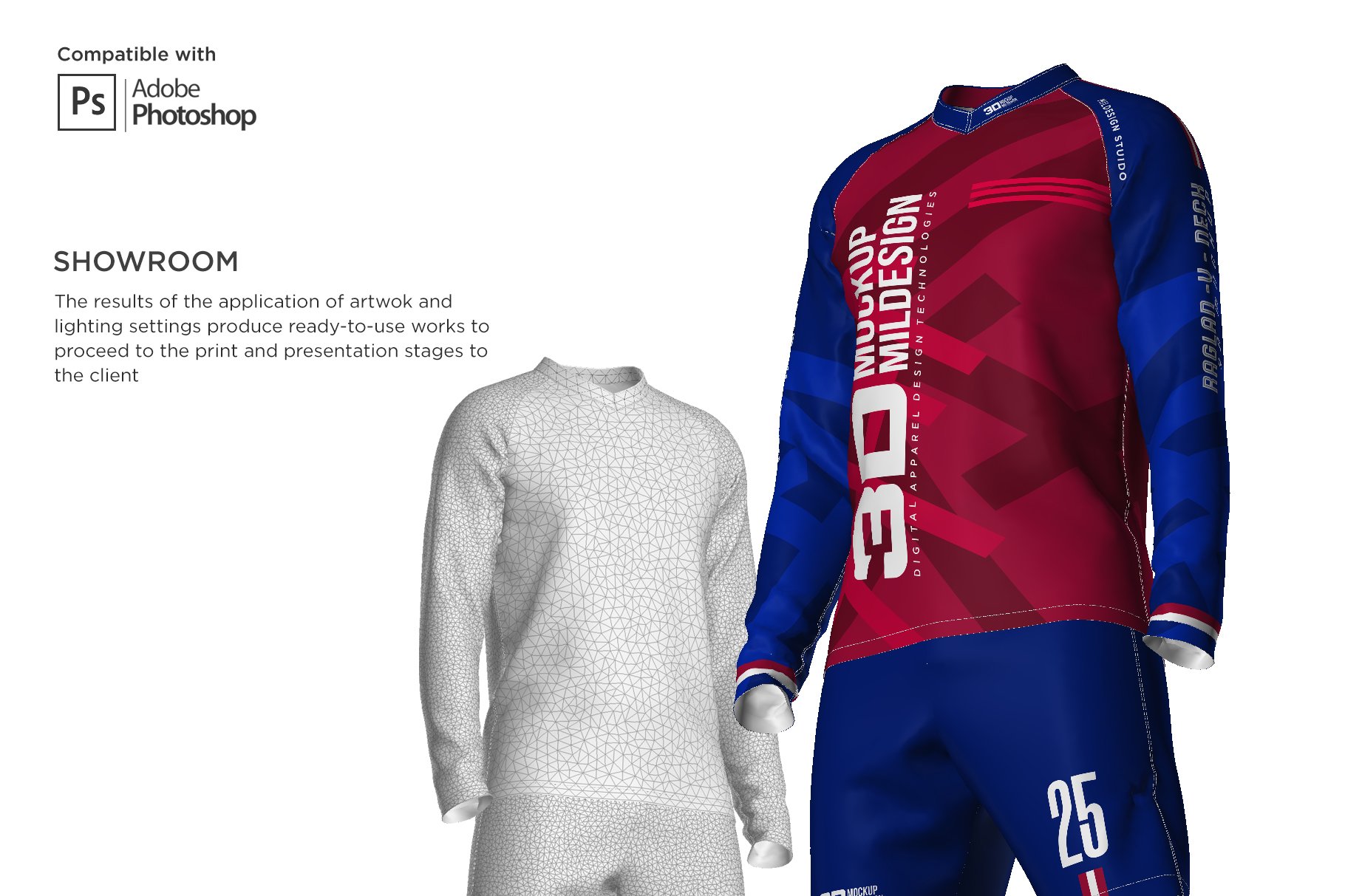 3D男士足球套件长袖球服印花图案设计动态展示样机模板 3D Mens Soccer Kit Long Sleeve_img_2