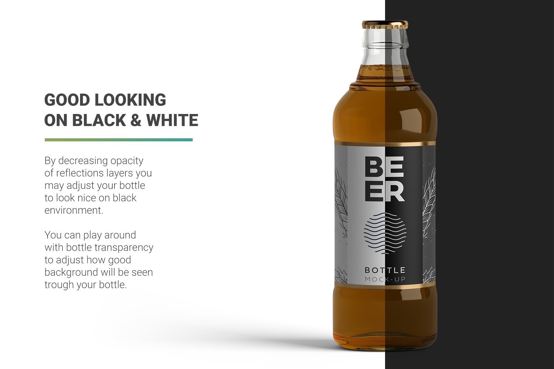 高分辨率啤酒瓶标签设计贴图样机素材 Beer Bottle Mockup_img_2