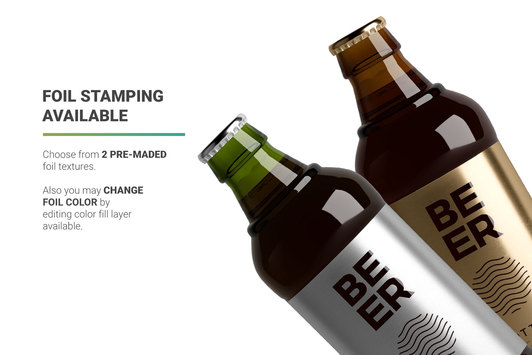 高分辨率啤酒瓶标签设计贴图样机素材 Beer Bottle Mockup_img_2