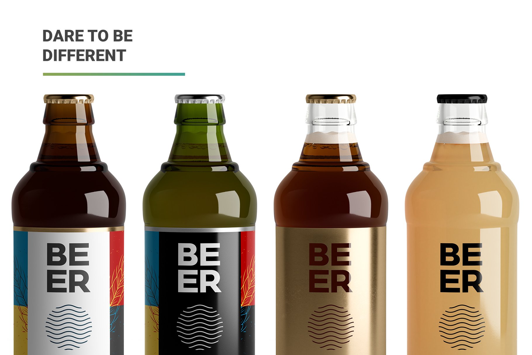 高分辨率啤酒瓶标签设计贴图样机素材 Beer Bottle Mockup_img_2