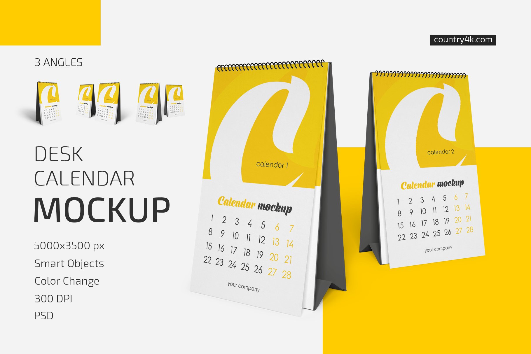 新年台历日历设计展示样机模板合集 Desk Calendar v08 Mockup Set_img_2