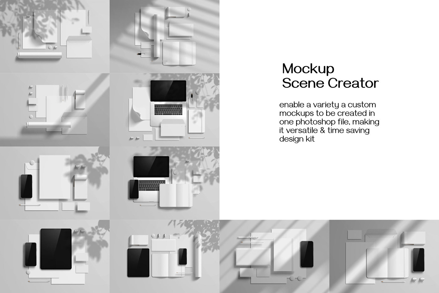 10款品牌VI设计办公用品展示样机模板素材 Stationery Branding Mockup - Scene Creator_img_2