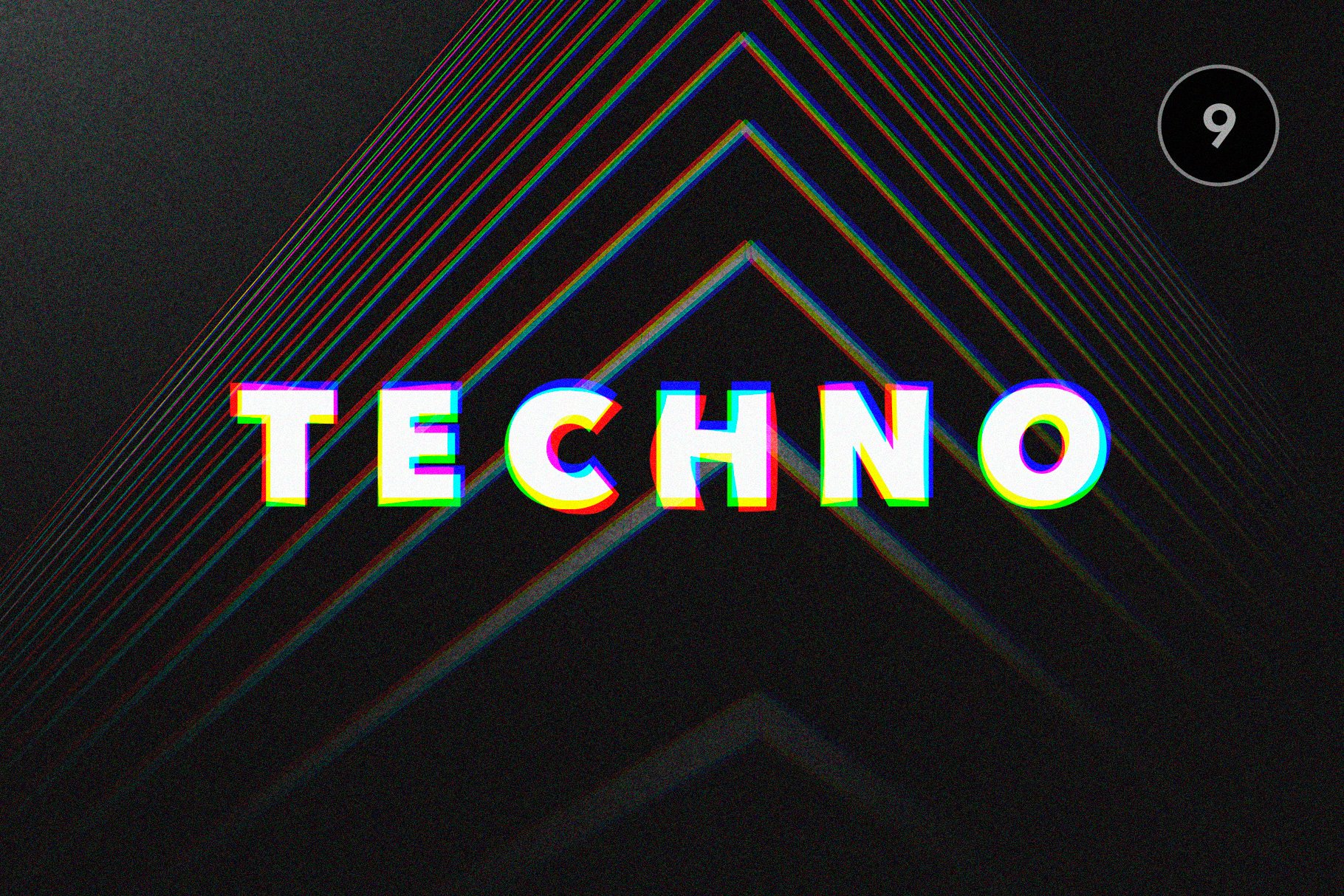 10款潮流故障风标题徽标文字设计PS样式模板合集 Glitch Text Effects Collection_img_2
