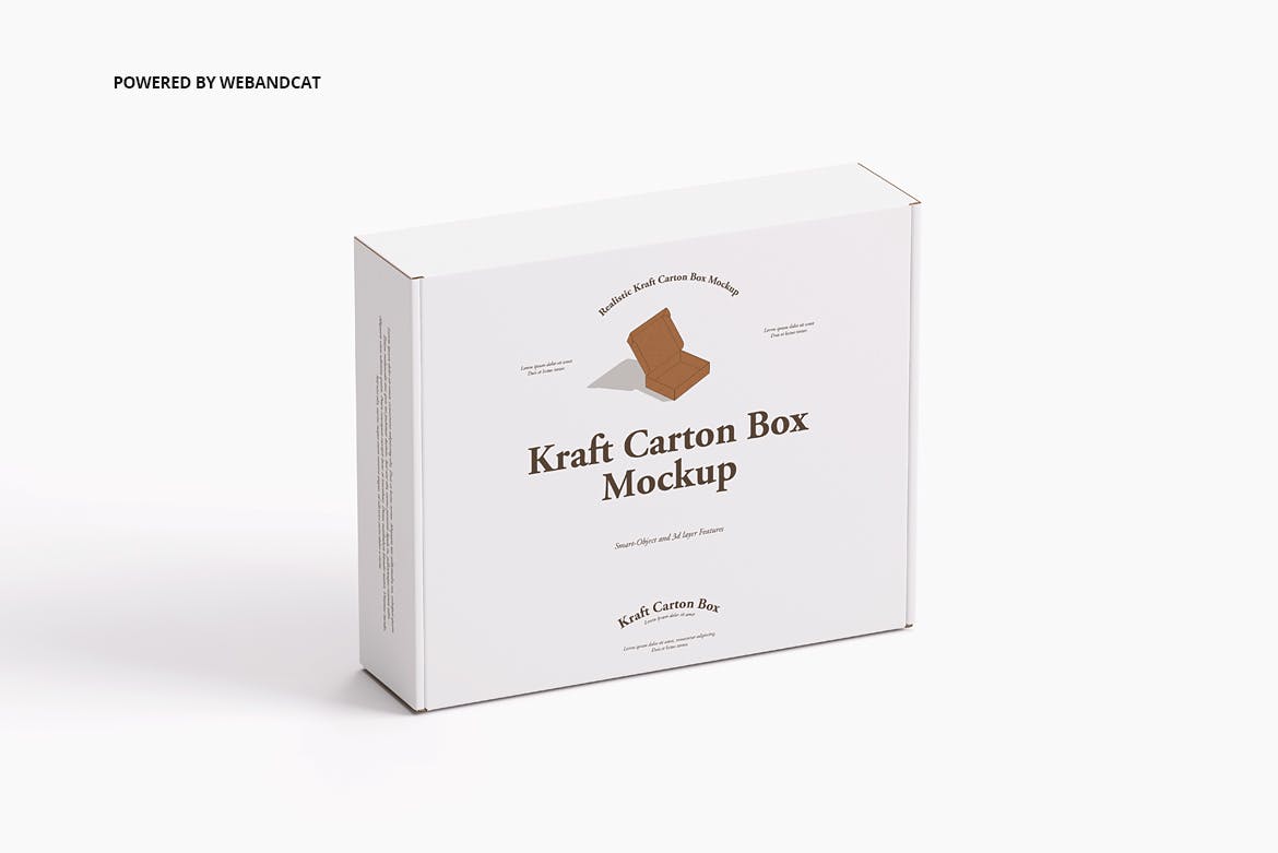 高品质产品快递包装纸盒设计展示贴图样机 Mailing Kraft Carton Box Mockup 2_img_2