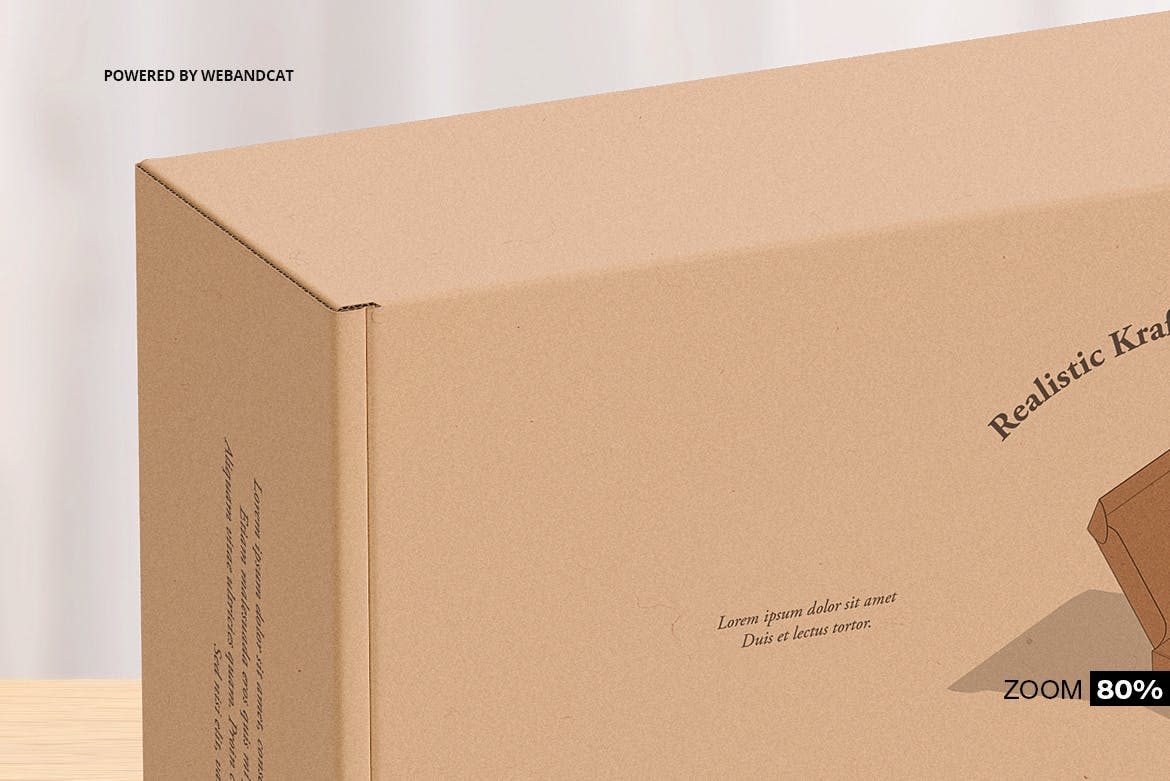 高品质产品快递包装纸盒设计展示贴图样机 Mailing Kraft Carton Box Mockup 2_img_2