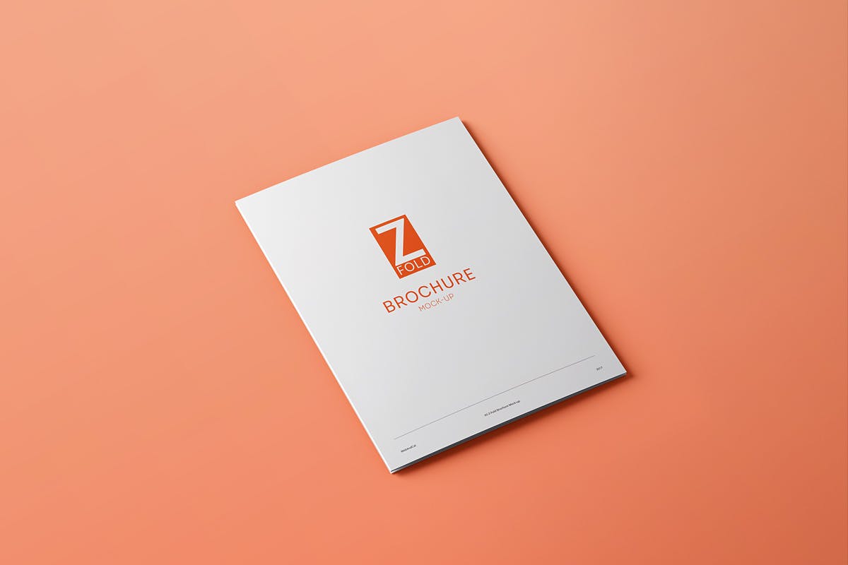 7款A5三折页小册子设计展示PS贴图样机模板 Z-Fold Brochure A5 Mockup_img_2