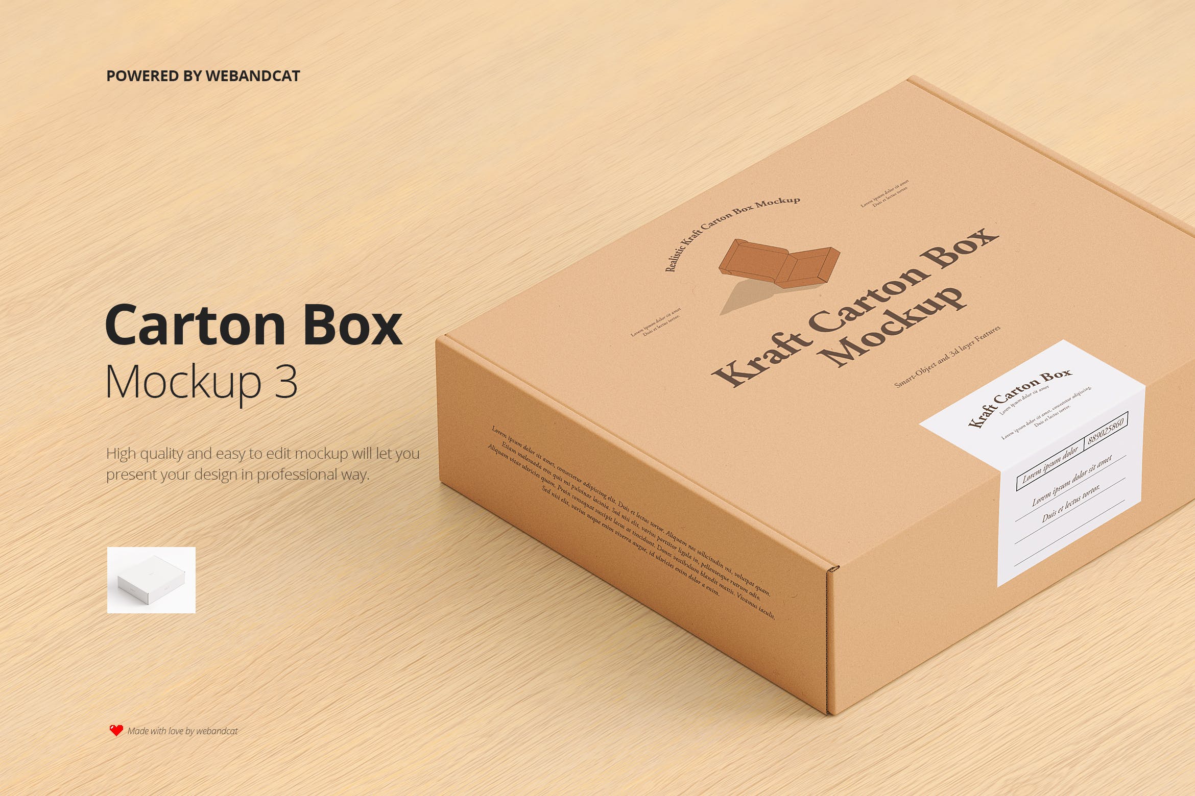 高质量产品快递包装纸盒设计展示贴图样机 Mailing Carton Box Mockup 3_img_2