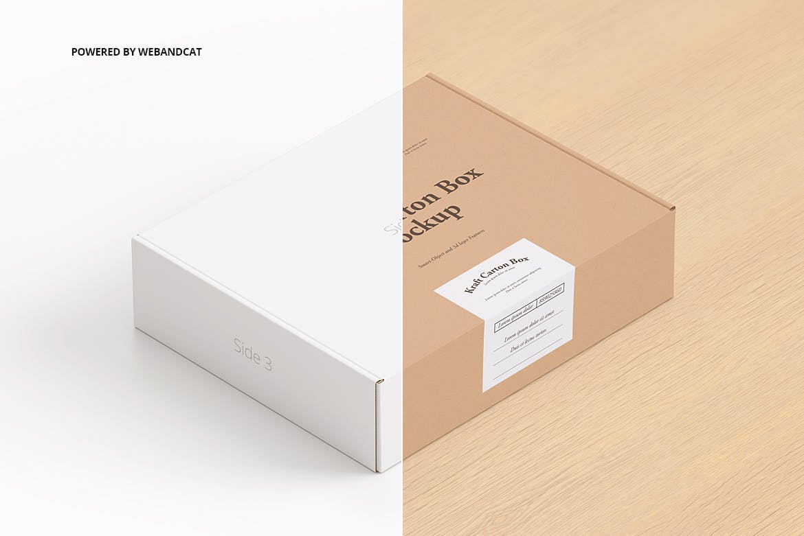 高质量产品快递包装纸盒设计展示贴图样机 Mailing Carton Box Mockup 3_img_2