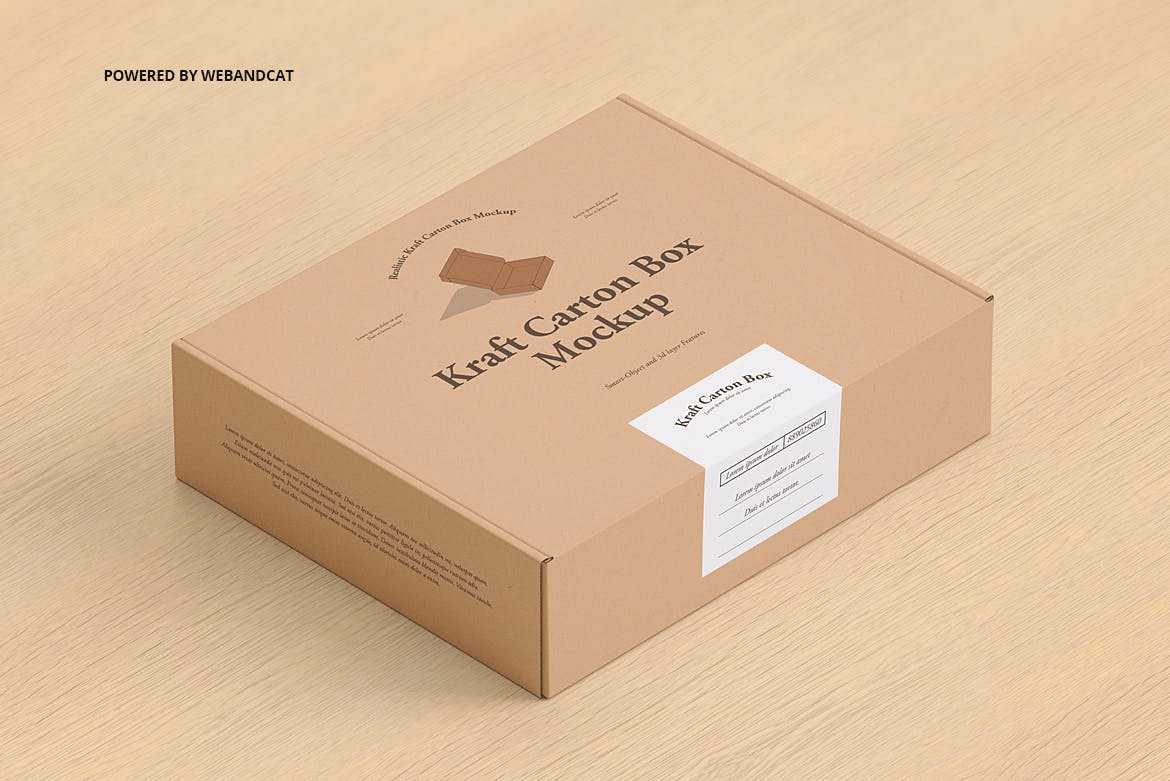 高质量产品快递包装纸盒设计展示贴图样机 Mailing Carton Box Mockup 3_img_2