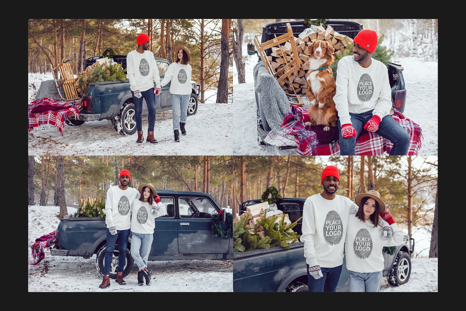 14款圣诞节主题运动衫卫衣印花图案设计展示贴图样机合集 Christmas Sweatshirt Mockup Set_img_2