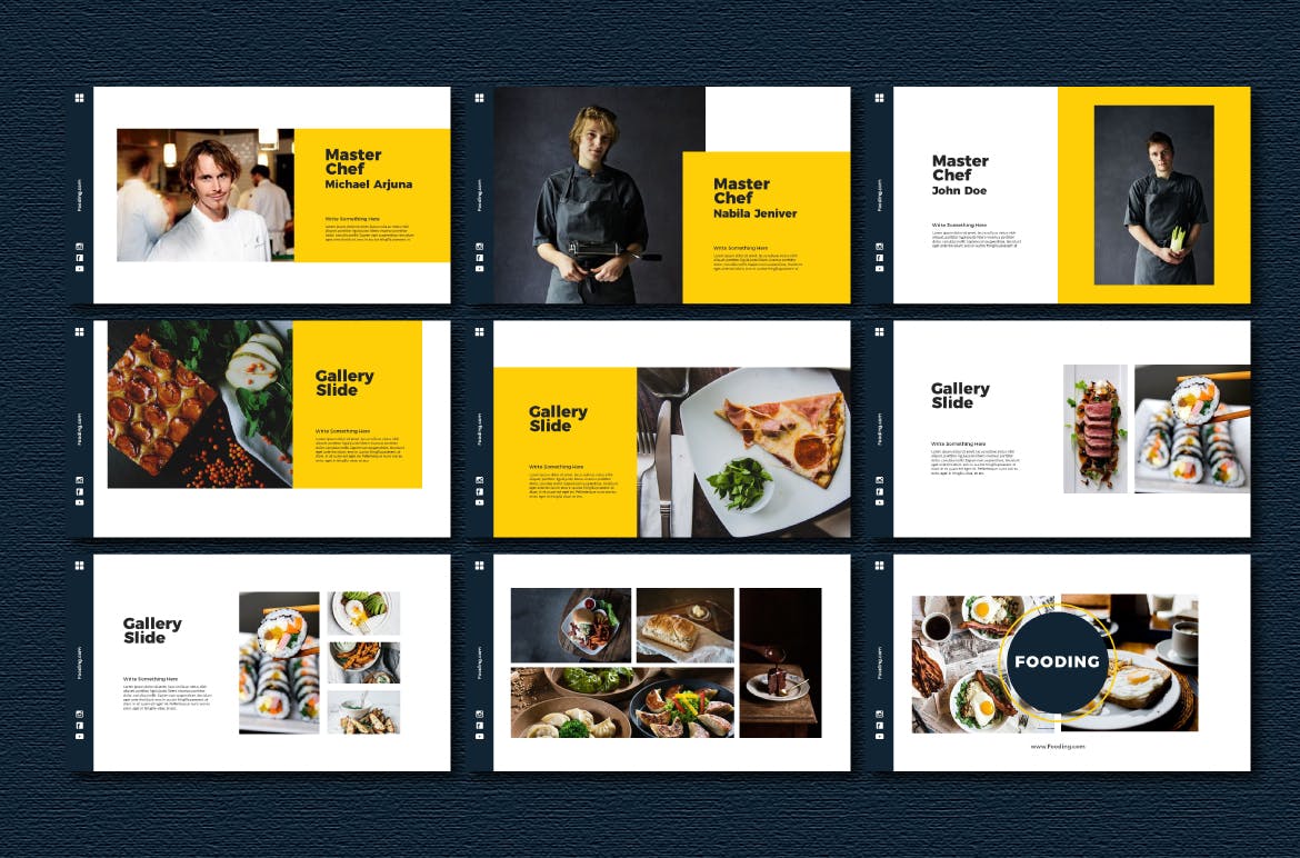 简约食品美食演示文稿设计模板素材 Fooding - Powerpoint Templates_img_2