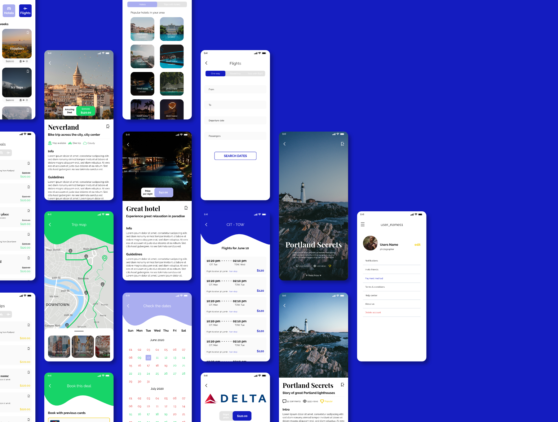 极简旅行摄影APP应用程序界面设计UI套件 Just Go 2.0 Travel App - UI Kit_img_2