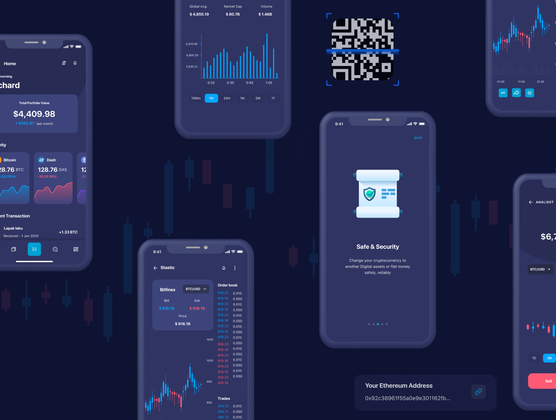 简约加密货币金融交易APP应用程序界面设计UI套件素材 Ilumia Crypto Mobile App_img_2