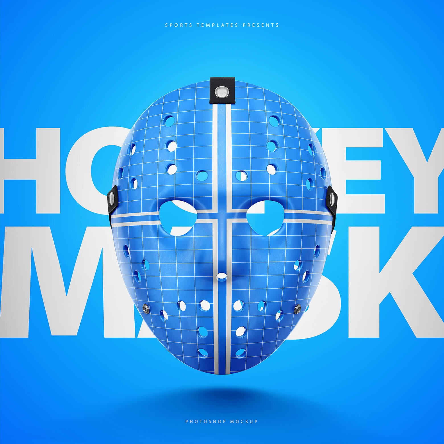 潮流复古曲棍球防护面罩面具外观设计展示贴图样机PSD模板 Hockey Face Mask PSD Mockup_img_2