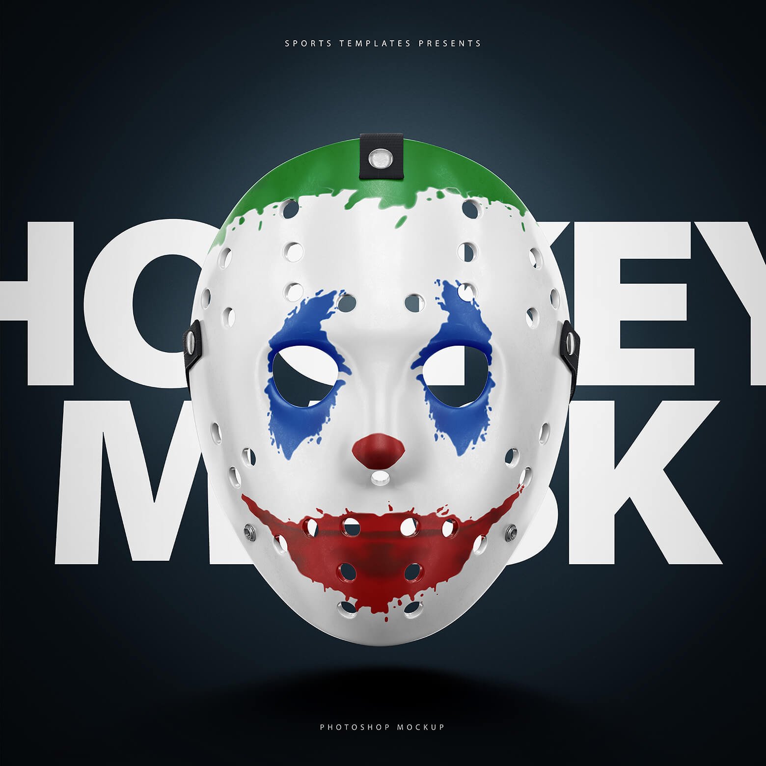 潮流复古曲棍球防护面罩面具外观设计展示贴图样机PSD模板 Hockey Face Mask PSD Mockup_img_2