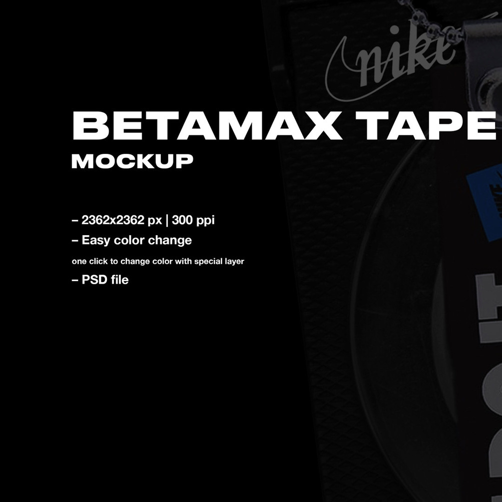 潮流复古Betamax磁带贴纸设计展示贴图样机模板 VSSSART – Betamax Mockup_img_2