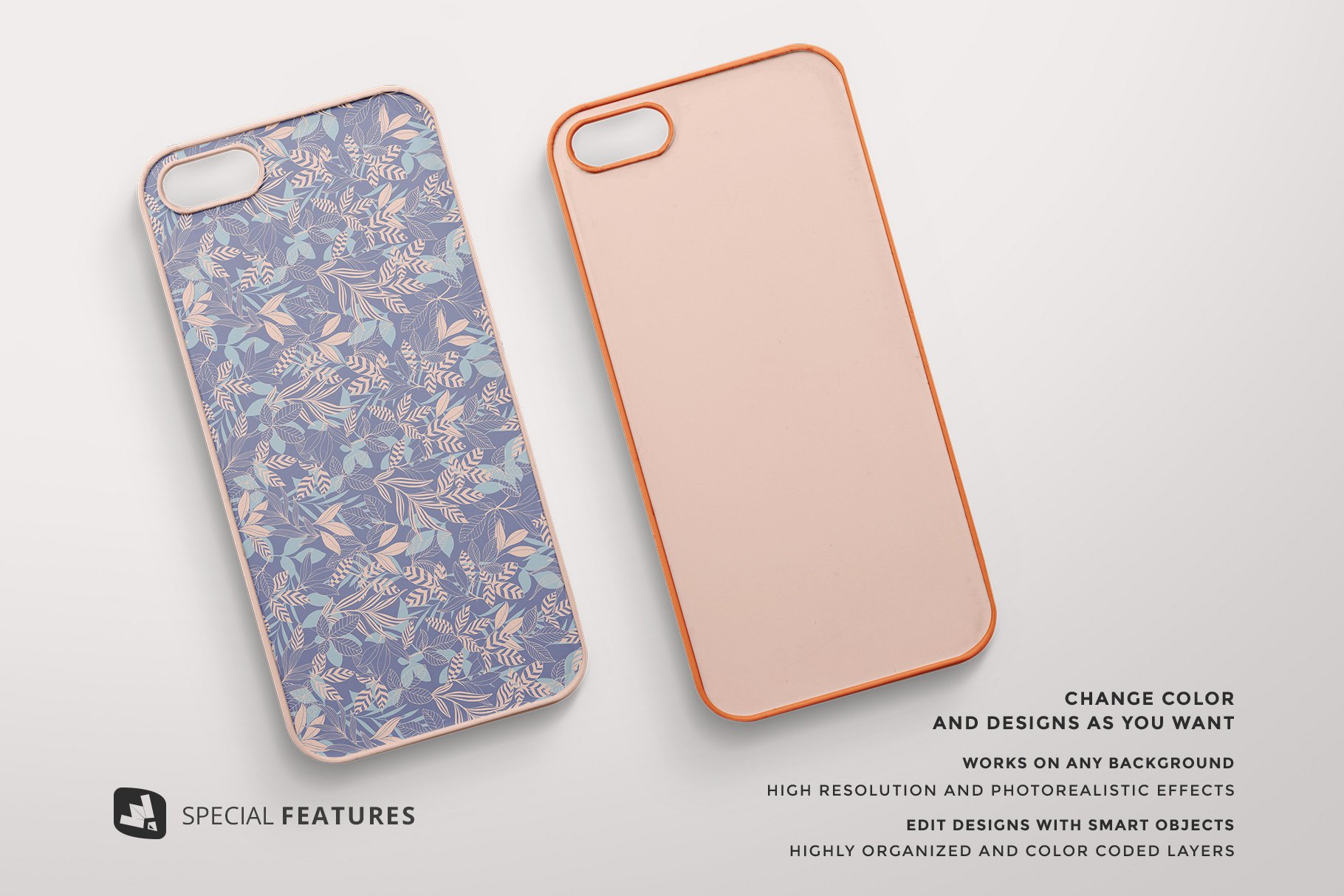 时尚顶视图苹果手机壳外观设计展示贴图样机 Top View Phone Case Mockup_img_2