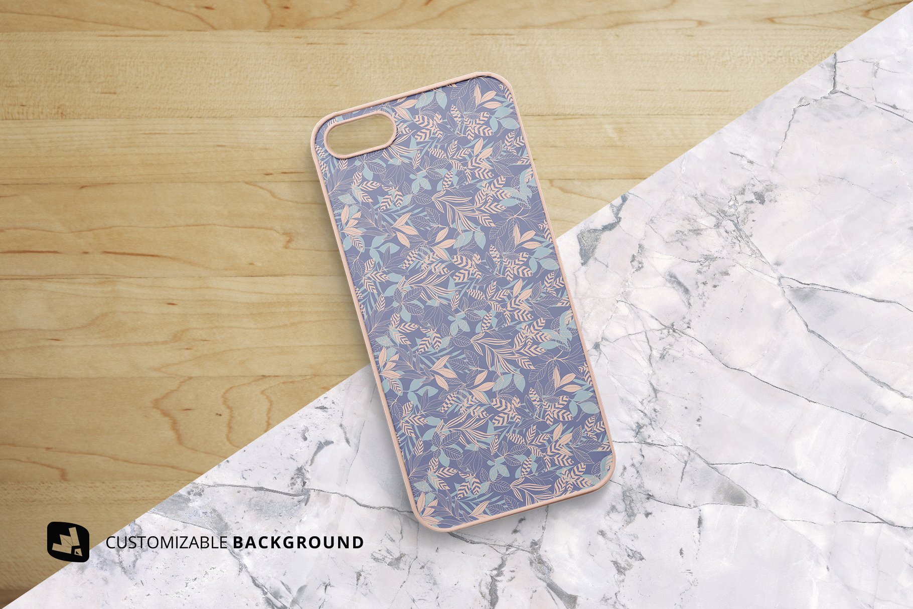 时尚顶视图苹果手机壳外观设计展示贴图样机 Top View Phone Case Mockup_img_2