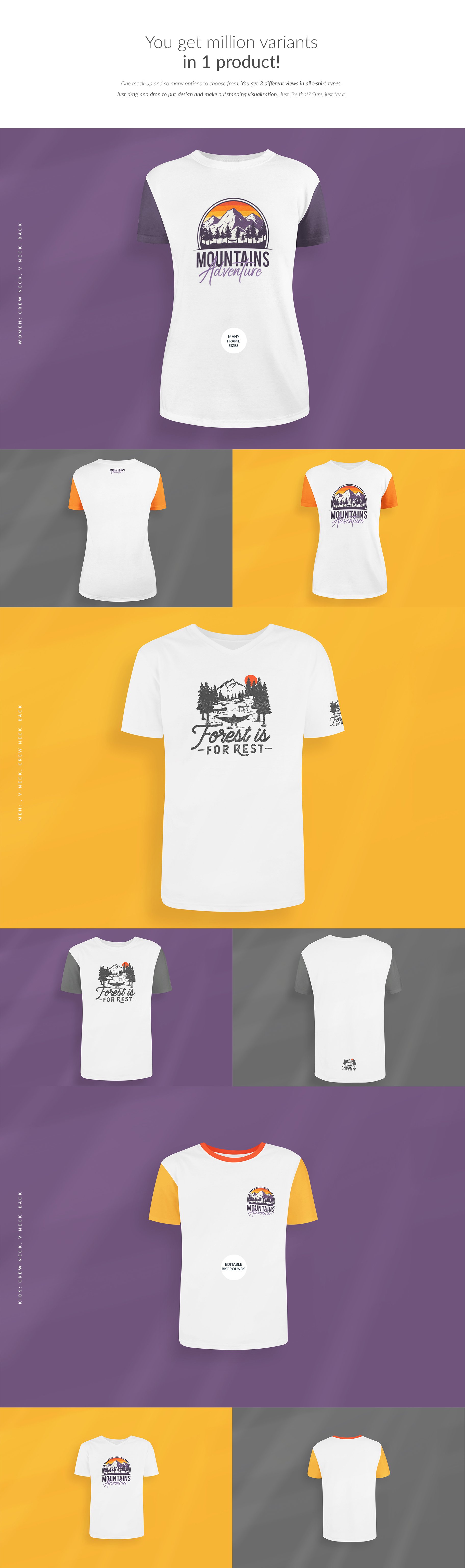 时尚半袖T恤图案印花设计展示样机模板素材 Ghost T-shirts Designer Kit Mockups_img_2