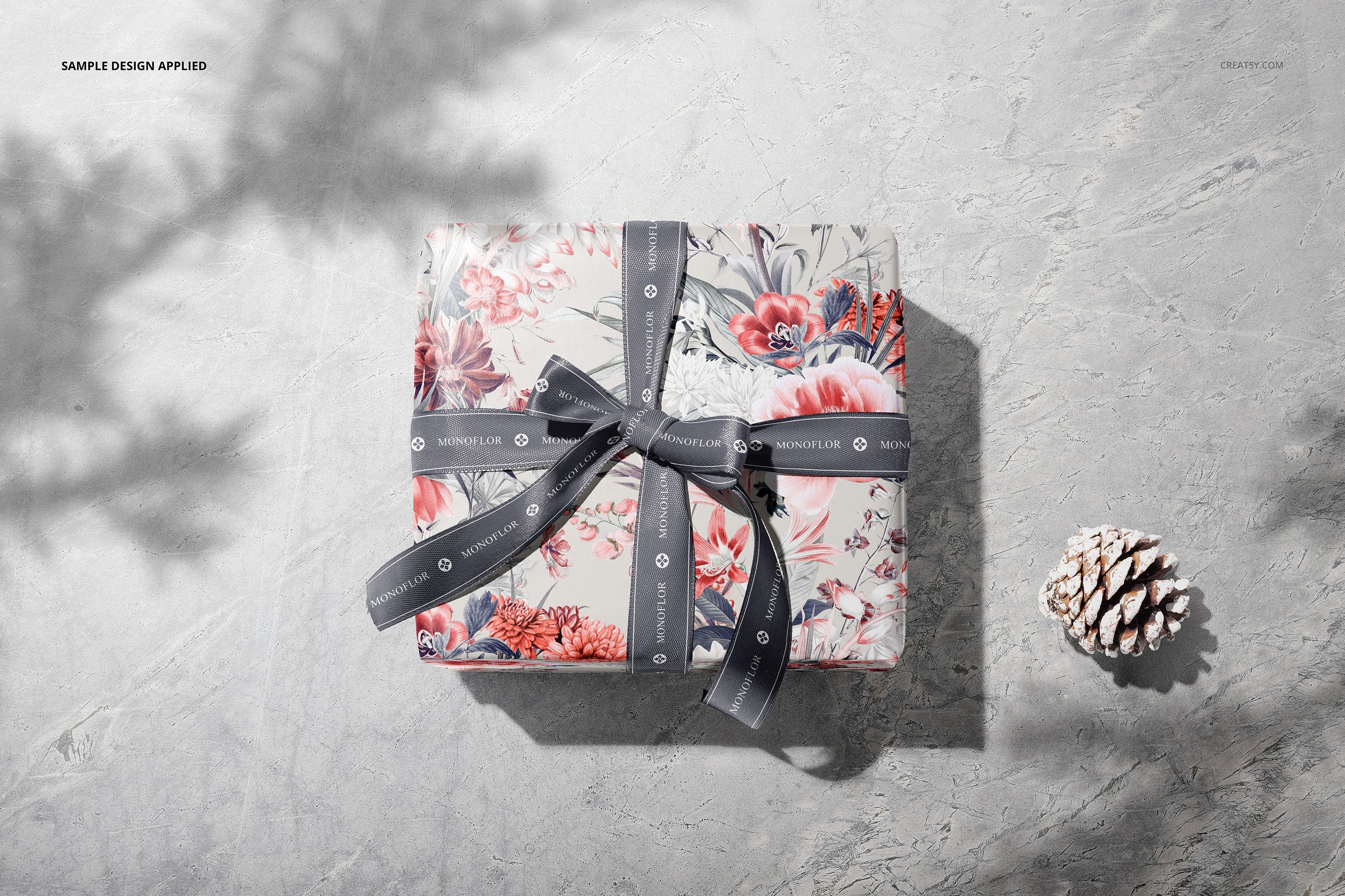 时尚礼品盒包装纸设计展示贴图样机合集 Gift Box Wrapping Paper Mockup Set_img_2