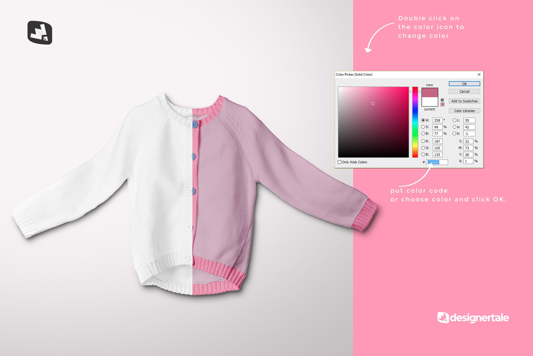 冬季婴儿毛衣印花图案设计展示样机模板 Top View Baby Sweater Mockup_img_2