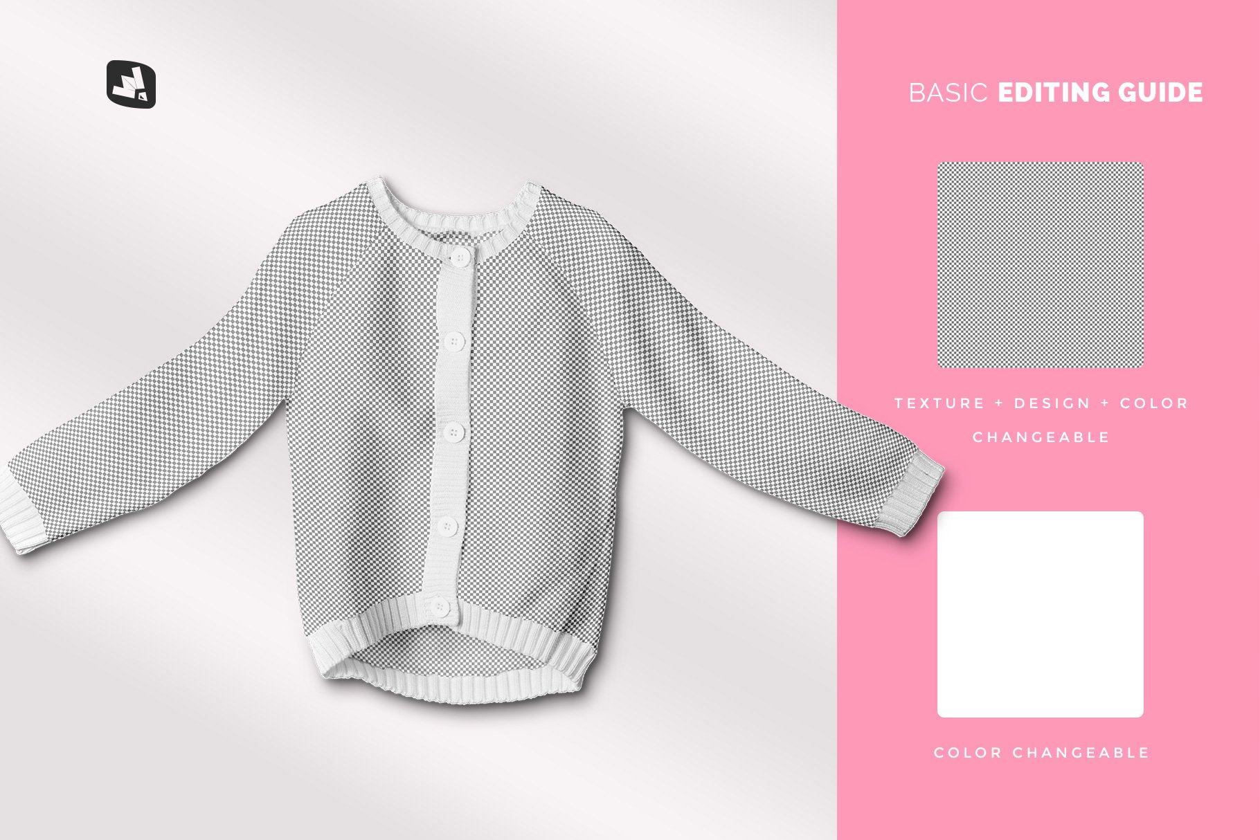 冬季婴儿毛衣印花图案设计展示样机模板 Top View Baby Sweater Mockup_img_2