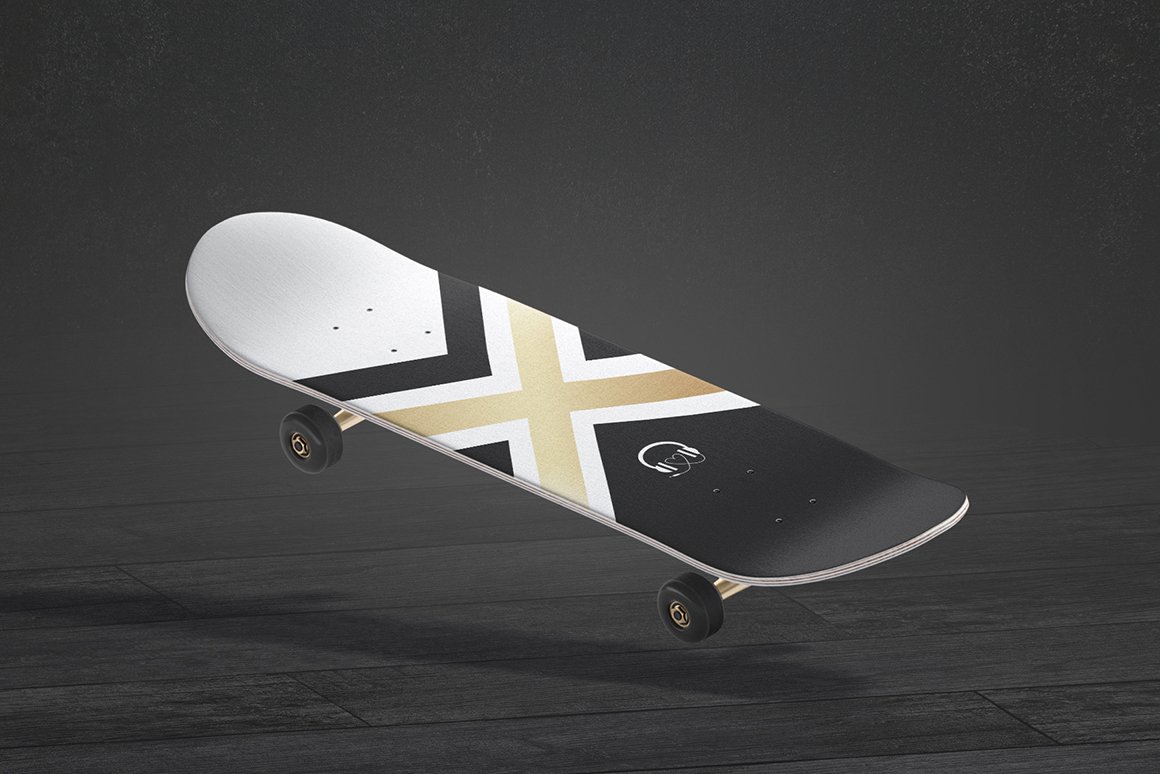 9款木质滑板外观印花图案设计展示贴图样机合集 Skateboard Mockups Set_img_2