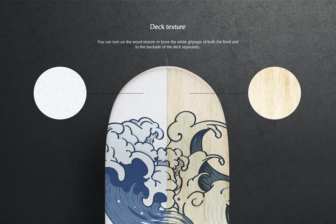 9款木质滑板外观印花图案设计展示贴图样机合集 Skateboard Mockups Set_img_2