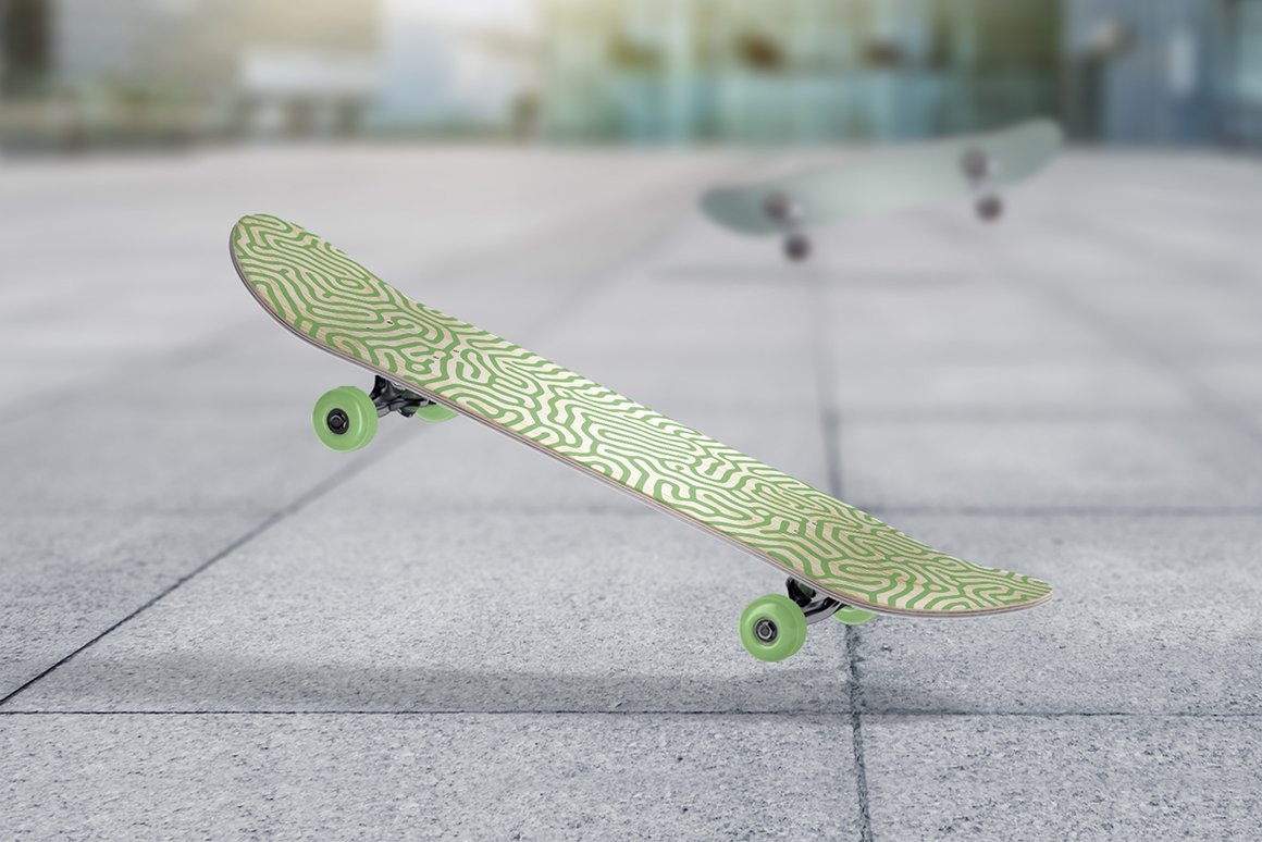 9款木质滑板外观印花图案设计展示贴图样机合集 Skateboard Mockups Set_img_2