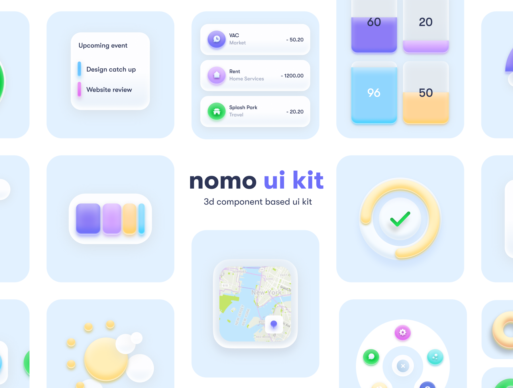 简洁APP应用程序设计UI套件素材包 Nomo UI Kit_img_2