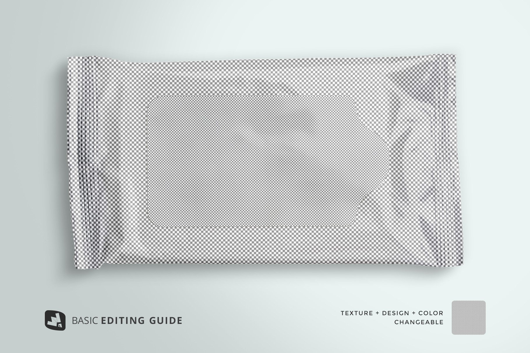 一次性湿巾塑料包装袋设计展示贴图样机模板 Disposable Wipes Packaging Mockup_img_2