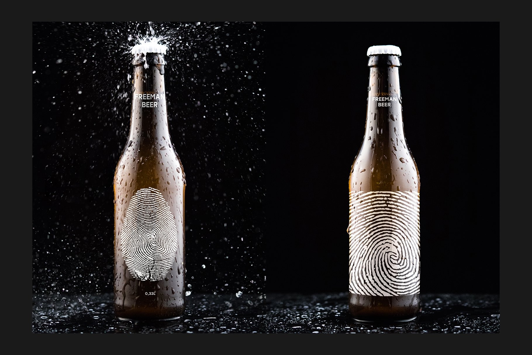 8款啤酒玻璃瓶标签设计贴图样机模板合集 Beer Bottle Mockup Set_img_2