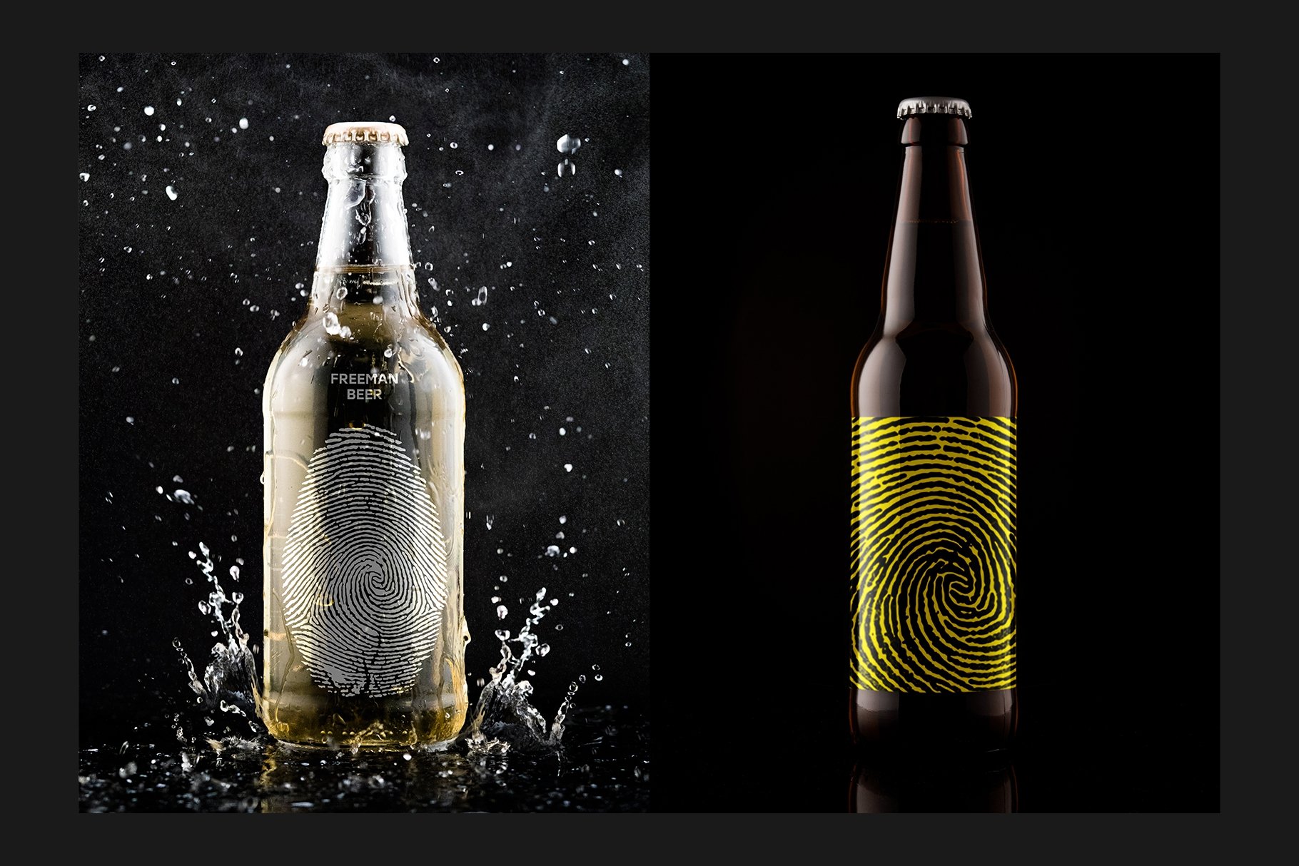 8款啤酒玻璃瓶标签设计贴图样机模板合集 Beer Bottle Mockup Set_img_2