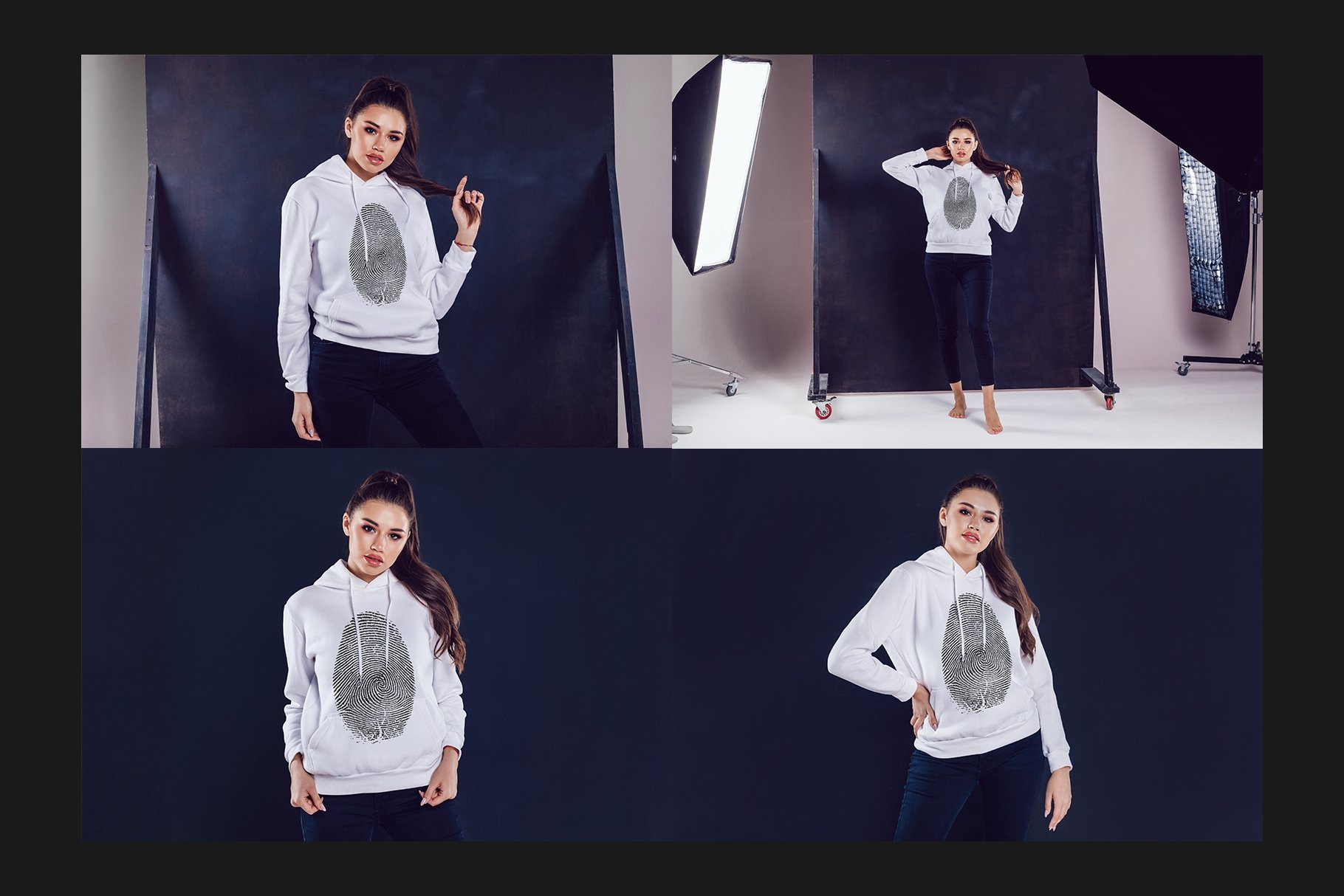 12款女式连衣帽卫衣印花图案设计展示贴图样机 Hoodie Mockup Set_img_2