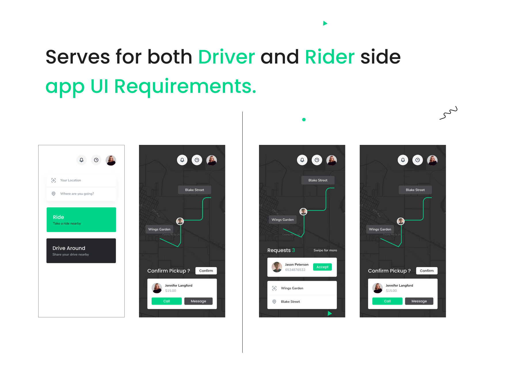 共享汽车打车拼车APP应用界面设计UI套件素材 Ride - Carpooling & Ride sharing app UI Kit_img_2