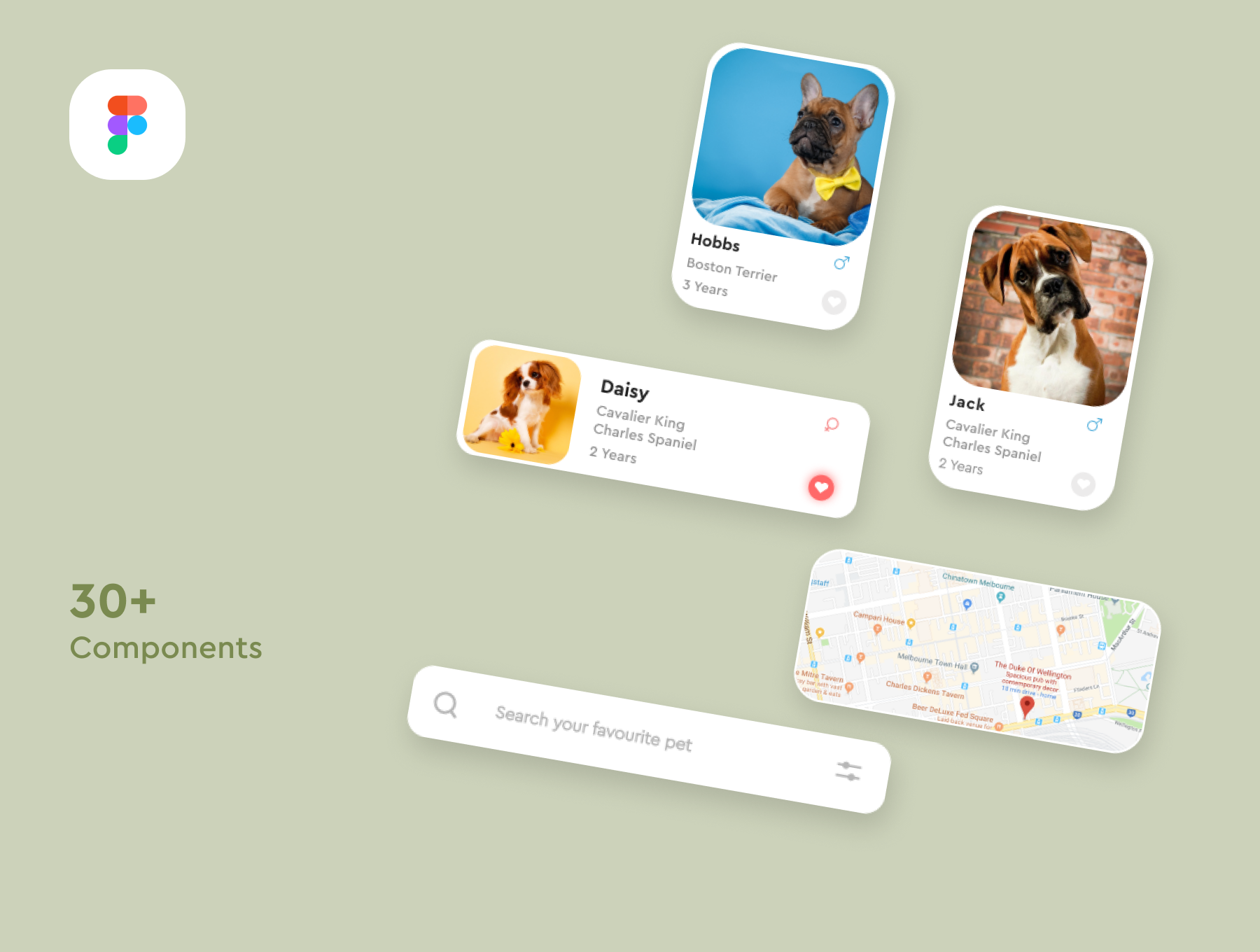 宠物领养服务APP应用界面设计UI套件 Pet House - Pet Adoption App UI Kit_img_2