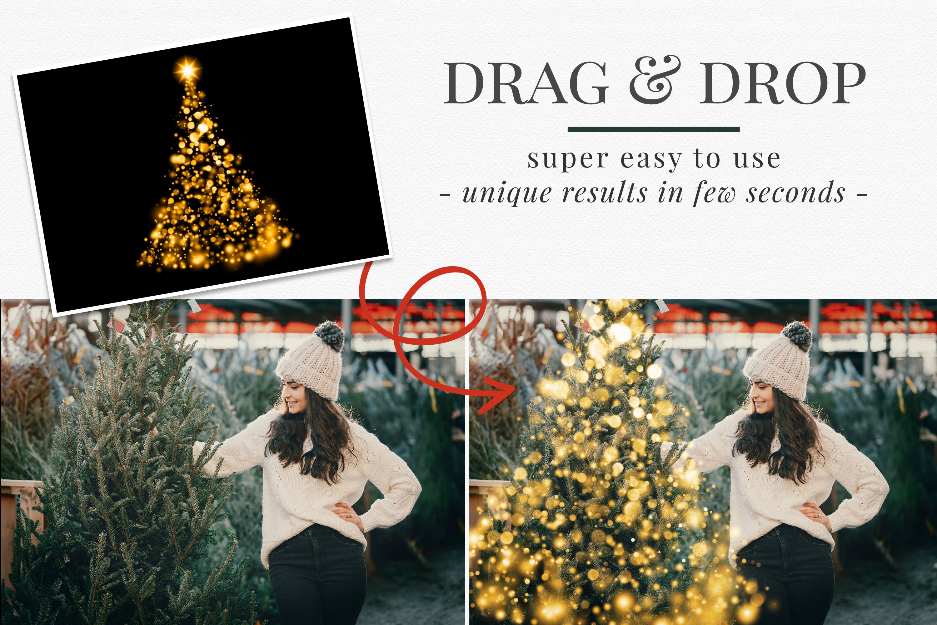 20个创意圣诞节场景发光圣诞树图片叠加设计素材 Christmas Trees Photo Overlays_img_2