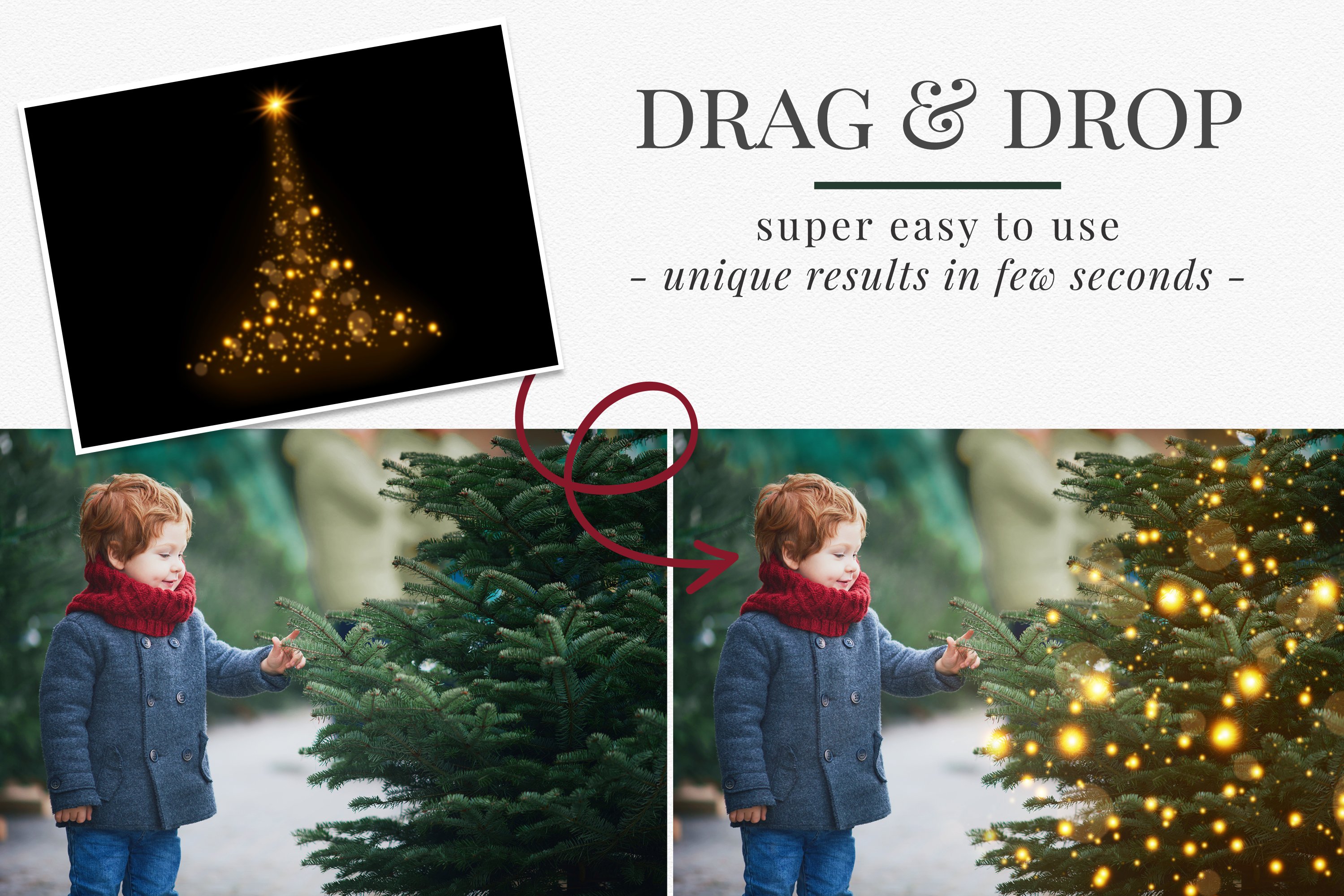 20个创意圣诞节场景发光圣诞树图片叠加设计素材 Christmas Trees Photo Overlays_img_2